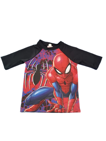 Remera Uv Disney Spiderman Supplex Negro  Junior