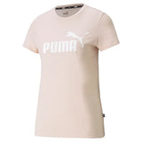Remera Puma Ess Logo Heather Rosa Dama